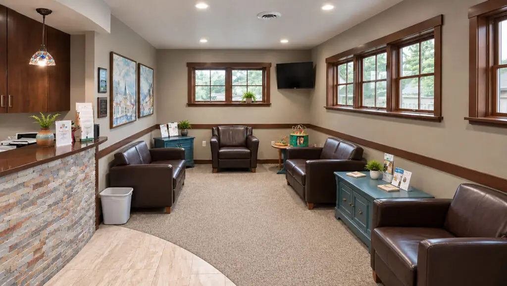 Waiting area at Grand Line Dentistry in Evansville, WI